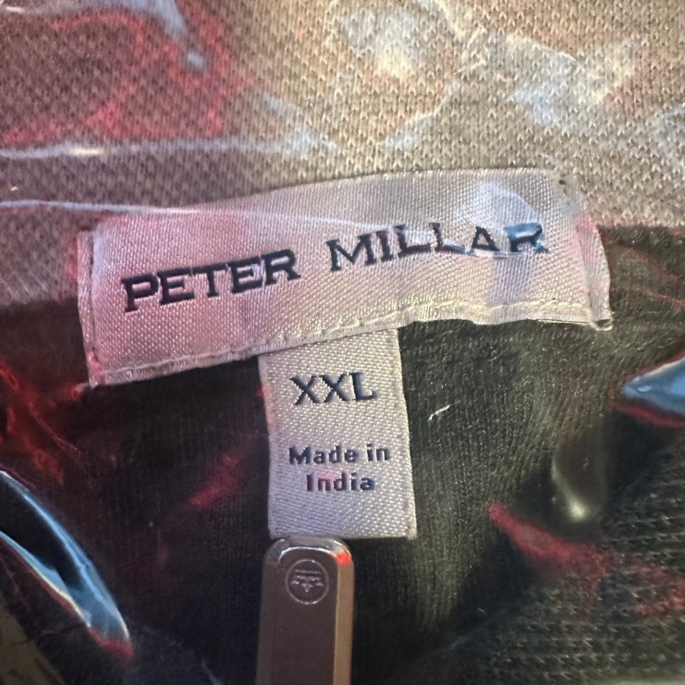 Peter Millar Mens XXL Pullover Sweater 1/4 Zip Forest Green Cotton Modal Blend - Picture 3 of 7
